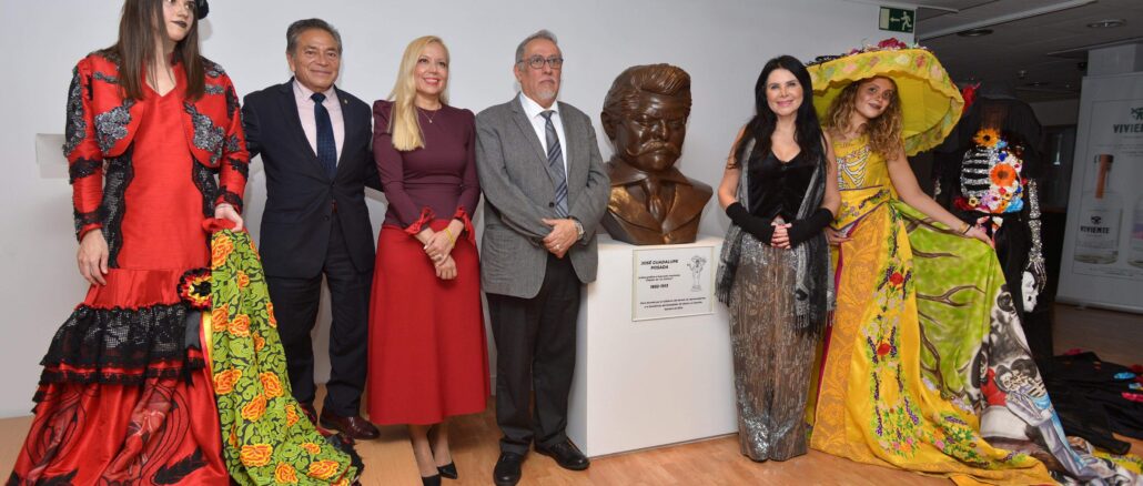 Homenaje a Guadalupe Posada en España; develan Busto en honor al grabador Aguascalentense