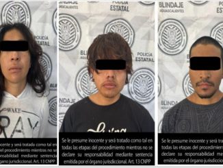 Policías detienen a tres personas por portación de arma blanca, droga y amenazas