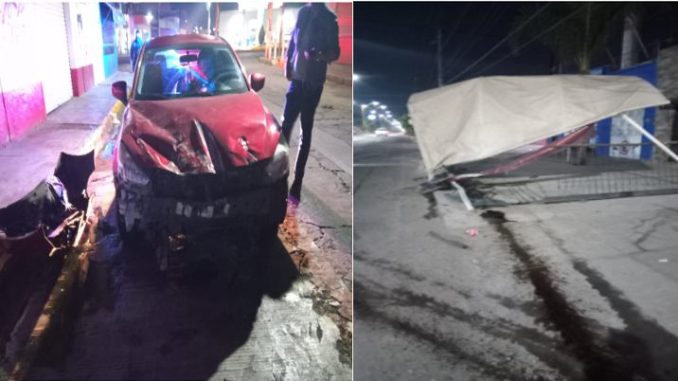 Policías Viales de Aguascalientes atendieron la madrugada de este sábado el reporte de choque contra una estructura metálica