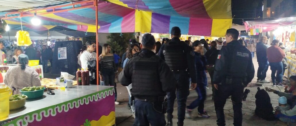 Operativo de seguridad en la feria de Pabellón de Arteaga