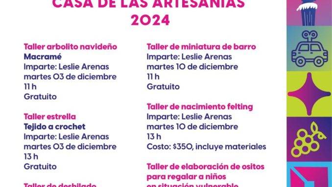 ICA te invita a participar en los talleres navideños