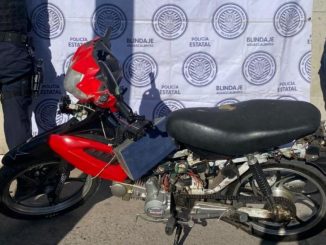 Policías Estatales aseguran motocicleta con alteraciones