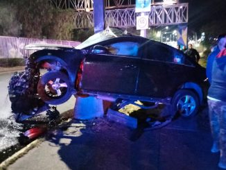 Policías Viales de Aguascalientes atendieron el reporte de aparatoso choque que se registró sobre Avenida Aguascalientes