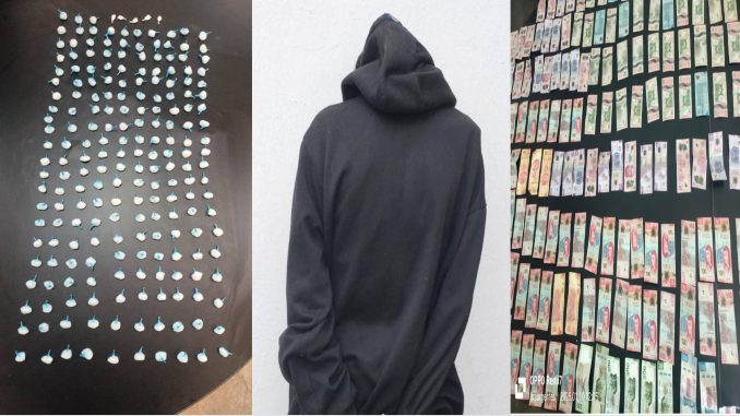Policías de la SSPM de Aguascalientes detienen a un presunto distribuidor de sustancias ilícitas, en calles de la Colonia Insurgentes