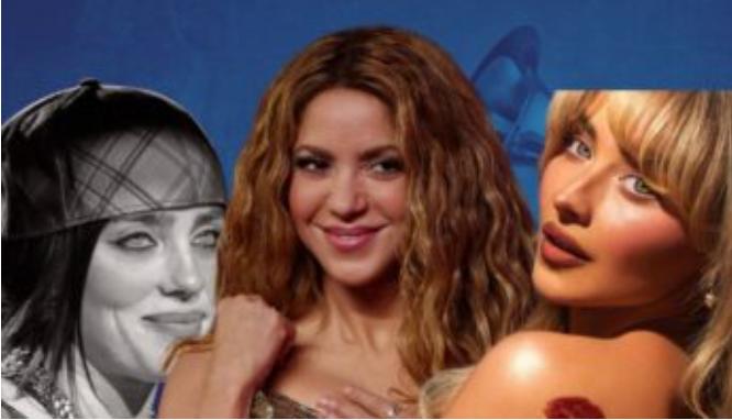 Shakira, Billie Eilish y Sabrina Carpenter actuarán en la gala de los Grammy