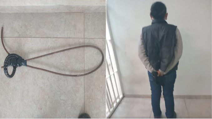 Policías Municipales de Aguascalientes detienen a una persona en calles del fraccionamiento La Hojarasca, por el probable delito de amenazas