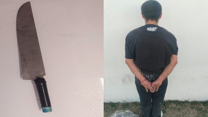 En posesión de un arma prohibida, una persona del sexo masculino fue detenida por Policías Municipales de Aguascalientes