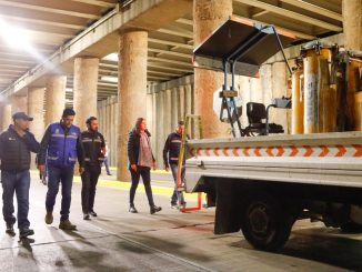 Encabeza Leo Montañez operativo nocturno de pintura vial en el paso a desnivel de Guadalupe González