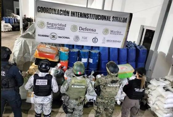 Aseguran en Sinaloa casi cinco toneladas de Metanfetamina