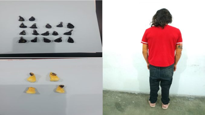 Elementos de la SSPM de Aguascalientes detienen a un presunto distribuidor. de sustancias ilícitas
