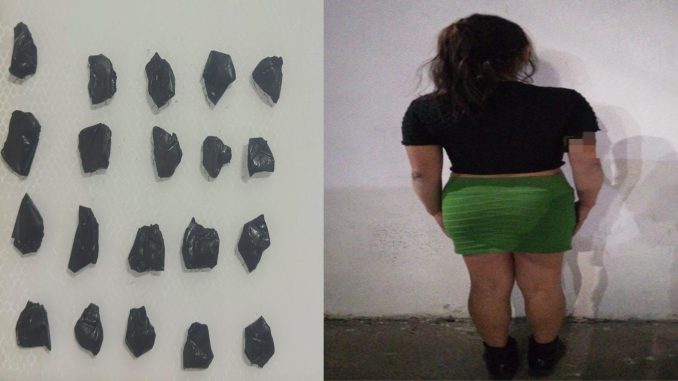 Elementos de la SSPM de Aguascalientes detienen a una presunta distribuidora de sustancias ilícitas