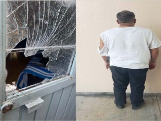 Elementos de la SSPM de Aguascalientes detienen a una persona en la colonia Ojo de Agua, por los probables delitos de daños a la propiedad privada y lesiones