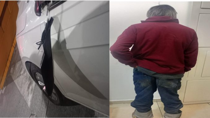Elementos de la SSPM de Aguascalientes detienen a una persona por el probable delito de daños a las cosas