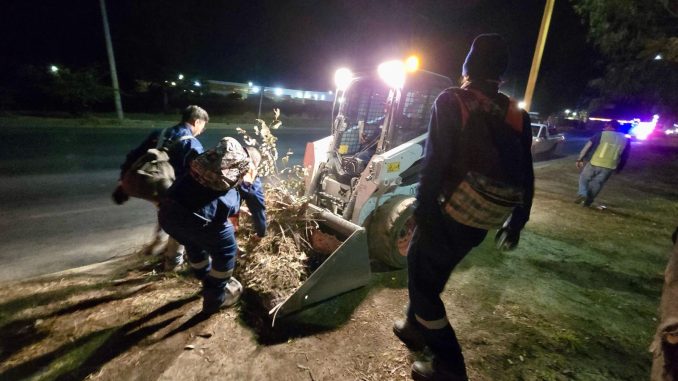 Realizó Municipio de Aguascalientes trabajos nocturnos de mantenimiento en el camellón de Blvd. a Zacatecas