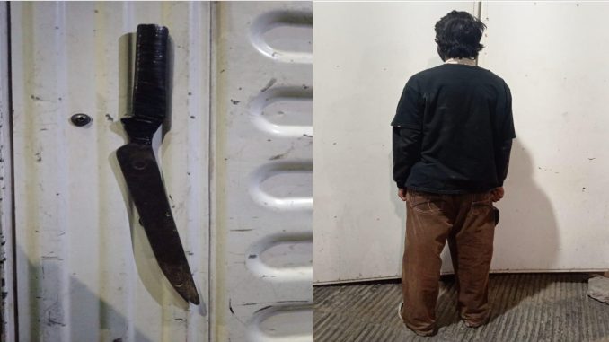 Policías Municipales de Aguascalientes detienen a una persona en posesión de un objeto punzocortante, tras el reporte de una riña