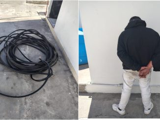 Policías Municipales de Aguascalientes detienen a una persona por el presunto robo de cable de una empresa de telefonía