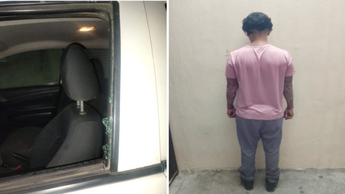 Policías Municipales de Aguascalientes detienen a una persona por el delito de daños a las cosas