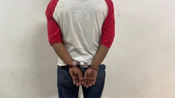 Elementos de la SSPM de Aguascalientes detienen a una persona en Jardines de la Cruz, por los probables delitos de amenazas y lesiones