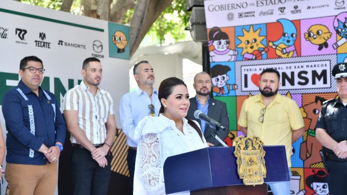 Gobernadora Tere Jiménez encabeza la colocación del tradicional Bando Solemne de la Feria Nacional de San Marcos 2025