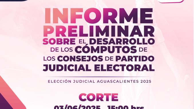 Informe Preliminar de avance de cómputos en Consejos de Partido Judicial Electoral