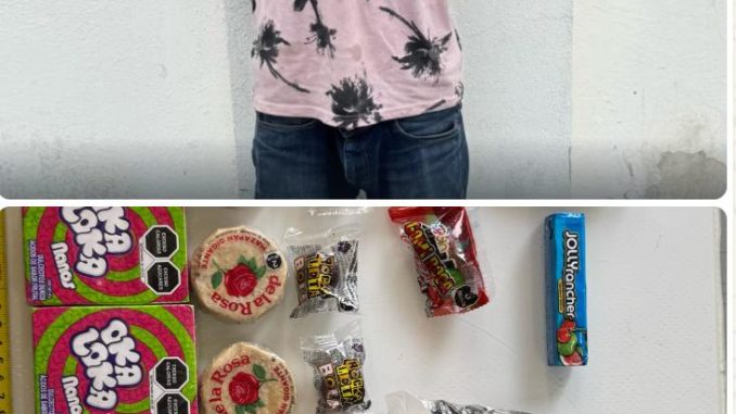 Policía Municipal detiene a hombre por robar mercancía de un puesto ambulante