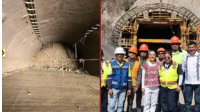 Derrumbe en túnel de la Mitla-Tehuantepec, la obra sin fin inaugurada en enero