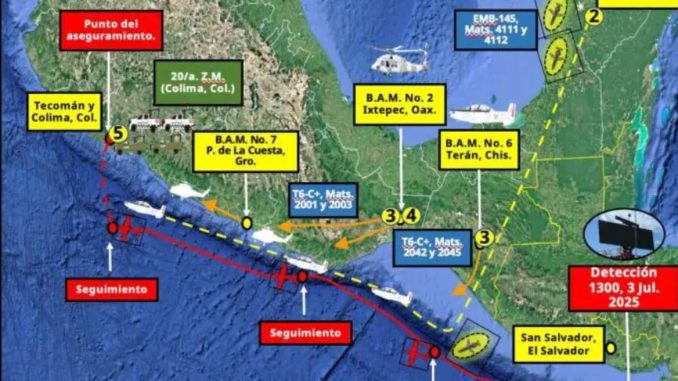 México aclaró que la aeronave interceptada con cocaína no tiene vínculo con El Salvador