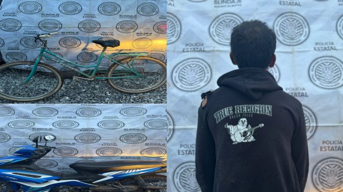 Tras persecución detienen a sujeto que se apoderó de una bicicleta y una motocicleta en el Municipio de Pabellón de Arteaga