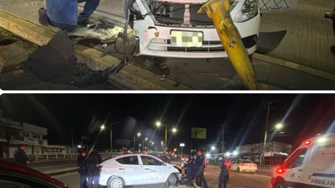 Policía Vial asiste accidente de un vehículo contra un objeto fijo