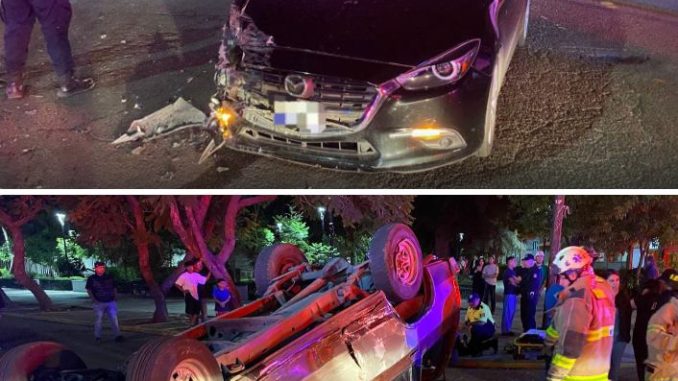 Policía Vial de Aguascalientes atiende accidente en cruce de Av. 5 de Mayo y Petróleos Mexicanos