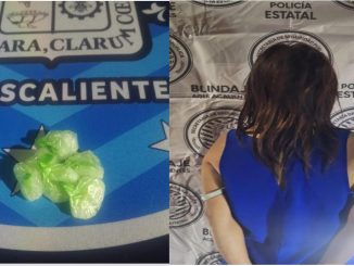 Mujer que se dio a la fuga en Ejido Peñuelas fue detenida por Policías Estatales y le aseguraron envoltorios de sustancia granulada al parecer crystal