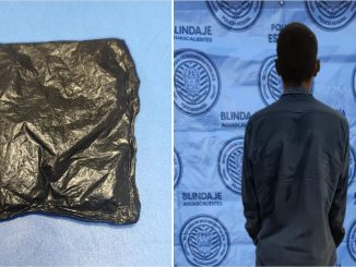 Elementos de la Policía Estatal detienen en el Operativo Pescador a sujeto con posesión de un envoltorio de plástico con sustancia granulada al tacto al parecer cristal