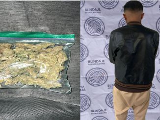 Policías Estatales de Aguascalientes detienen a sujeto en poder de una bolsa que contenía hierba verde al parecer marihuana