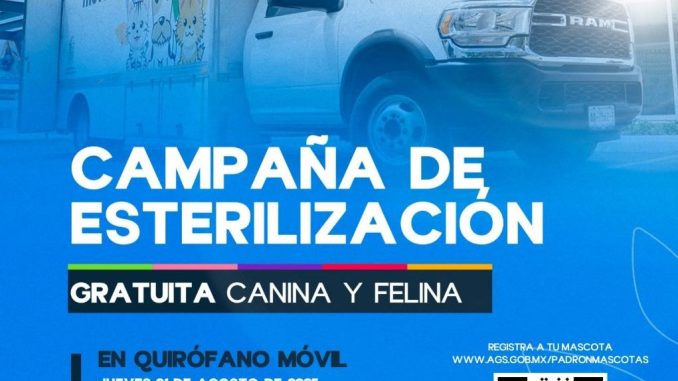 Quirófano Veterinario Móvil dará servicios gratuitos en el Guadalupe Peralta y Paseos de San Antonio