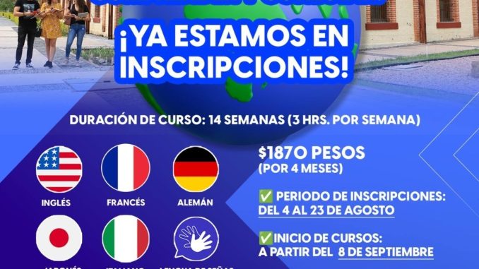 El Centro de idiomas de la Universidad Tecnológica El Retoño extiende inscripciones para sus Cursos de Idiomas !No te quedes fuera!