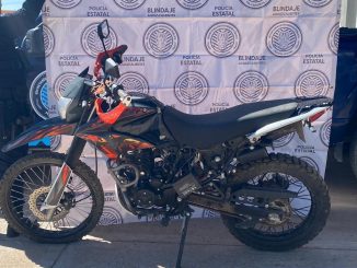 Policías Estatales recuperan motocicleta que contaba con reporte de robo, fue localizada en el norte del Estado