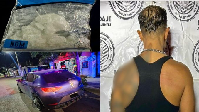 Elementos del Mando Coordinado detienen a sujeto en poder de un envoltorio con sustancia granulada al tacto con las características propias del cristal