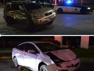 Policía Vial atiende un accidente de tránsito entre dos vehículos