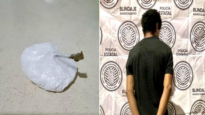 Durante Operativo Pescador, Policías Estatales detuvieron a sujeto en posesión de envoltorio con sustancia granulada al tacto presúntamente cristal