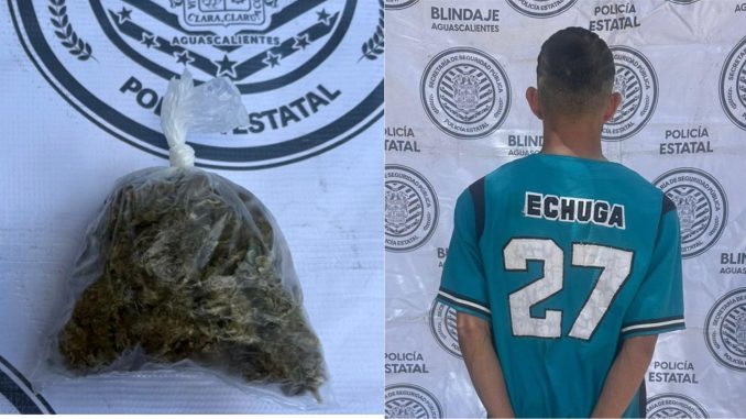 Policías Estatales detienen en el oriente de la ciudad de Aguascalientes a presunto distribuidor de sustancias al parecer ilícitas