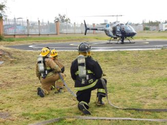 El helicóptero “Halcón 1" de la Policía Muncipal trasladó a persona lesionada en fuerte accidente sobre la carretera 45 norte