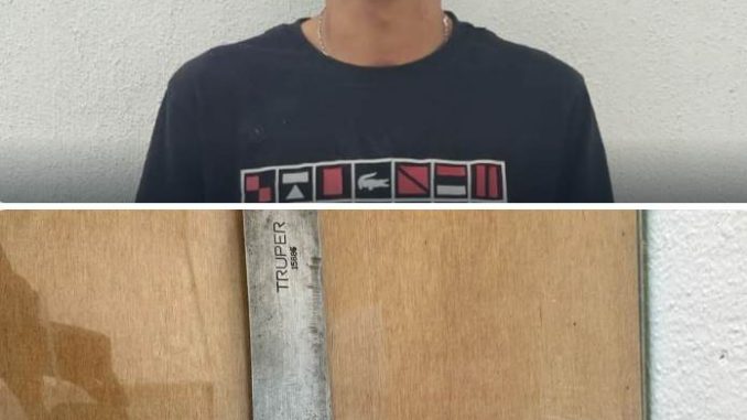 Sujeto que portaba un machete en vía pública fue detenido por la Policía Municipal