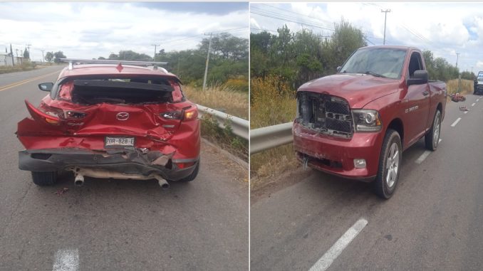 Policías del Mando coordinado intervienen en accidente por alcance en el Municipio de Asientos