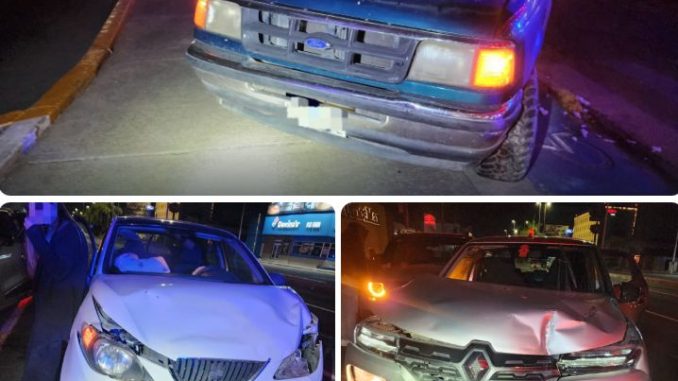 Policía Vial atiende choque múltiple en Av. Aguascalientes y José María Chávez