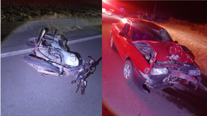 Policías Estatales atienden reporte de accidente que se registró en la carretera estatal en la comunidad de Calvillito