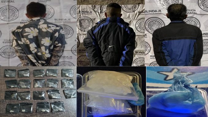 Policías Estatales detienen en el Operativo Pescador a tres personas que tenían en su poder sustancias al parecer ilícitas