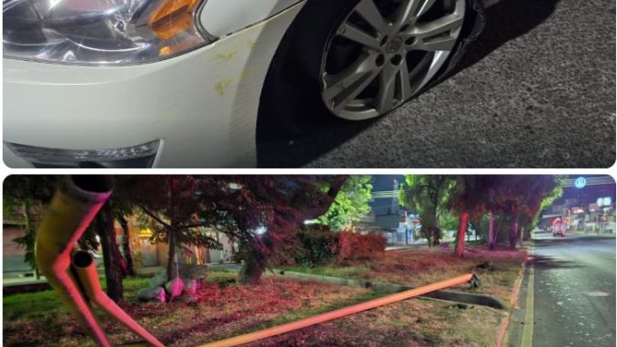 Choque contra objeto fijo en Av. Aguascalientes es atendido por Policía Vial