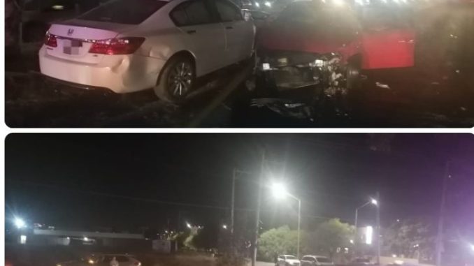 Policía Vial atiende choque entre dos vehículos en Boulevard a Zacatecas