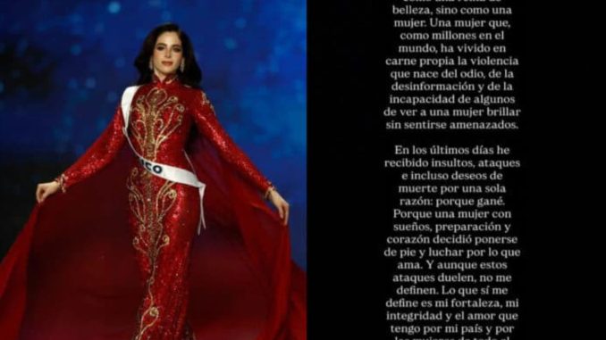 Fátima Bosch denuncia ataques en redes tras su triunfo en Miss Universo
