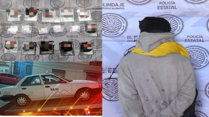 Policías Estatales detienen a conductor de auto de alquiler que tenía en su poder envoltorios de sustancia granulada al parecer cristal